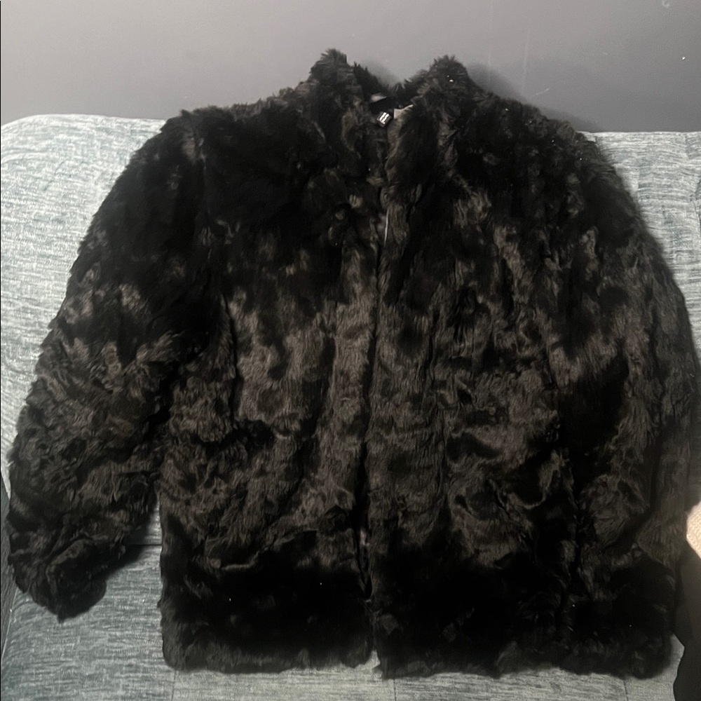 H&M Black Faux Fur Jacket